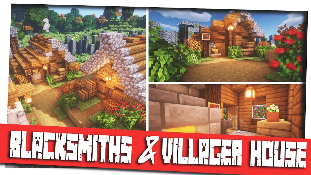 Minecraft 1.14 How to Build a Village  [Part 3: Blacksmiths + Small Villager house TUTORIAL]