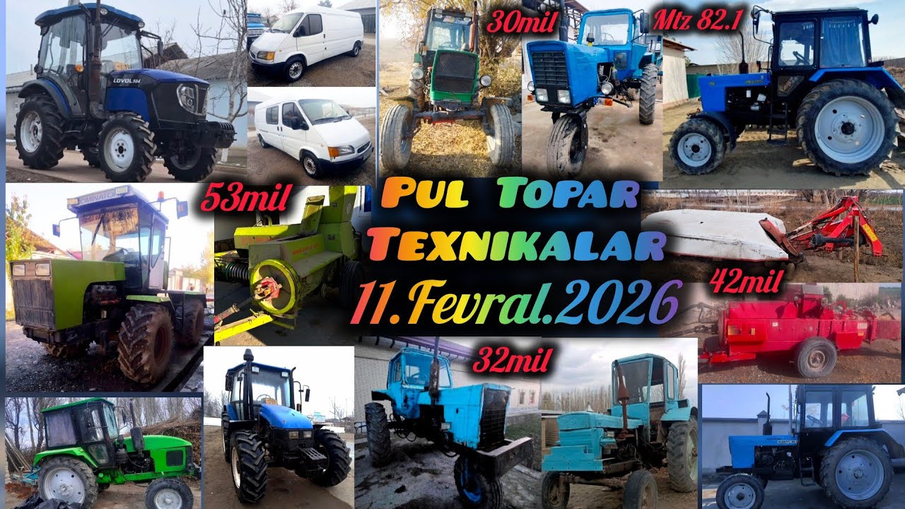 PUL TOPAR TRAKTORLA 11.Fevral2026 Mtz 82.1 Ttz T28 Yumz New Holland Loval-504 Kasilka Z-511 Claas-50