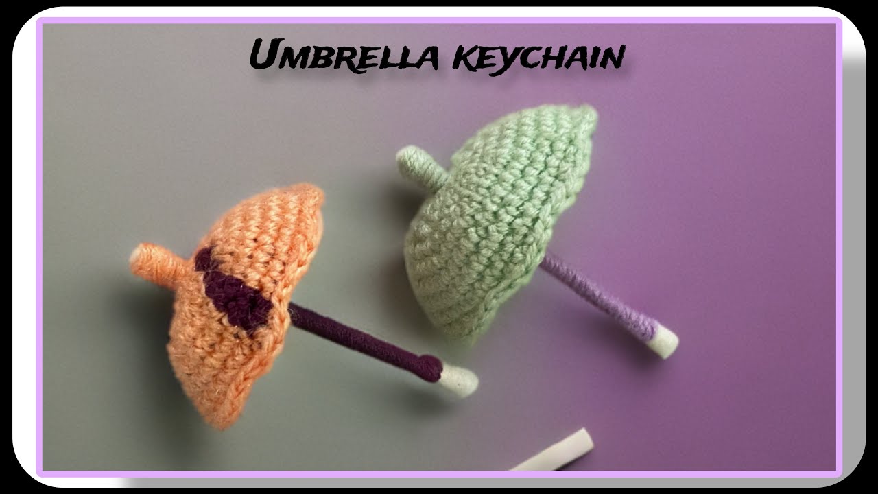 Crochet a umbrella keychain // How To Crochet A Cute Keychain // how to make keychain with crochet