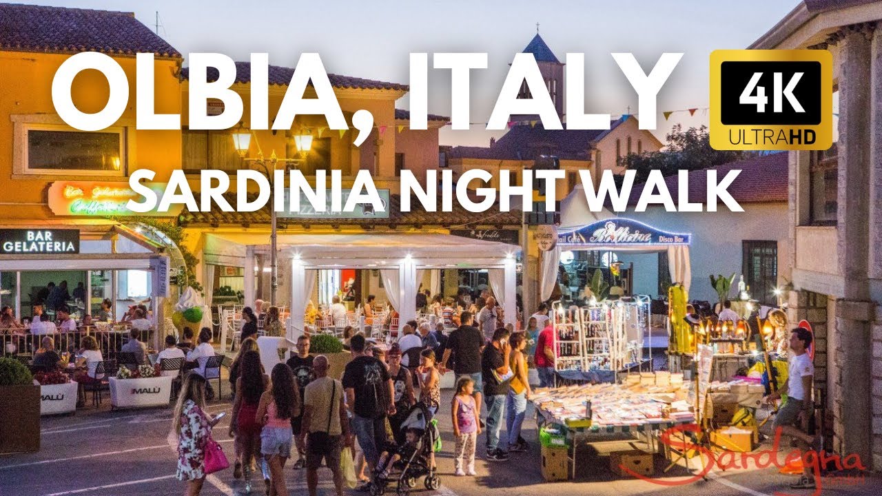 Olbia, Sardinia, Italy | Night Walking Tour in 4K - 2025