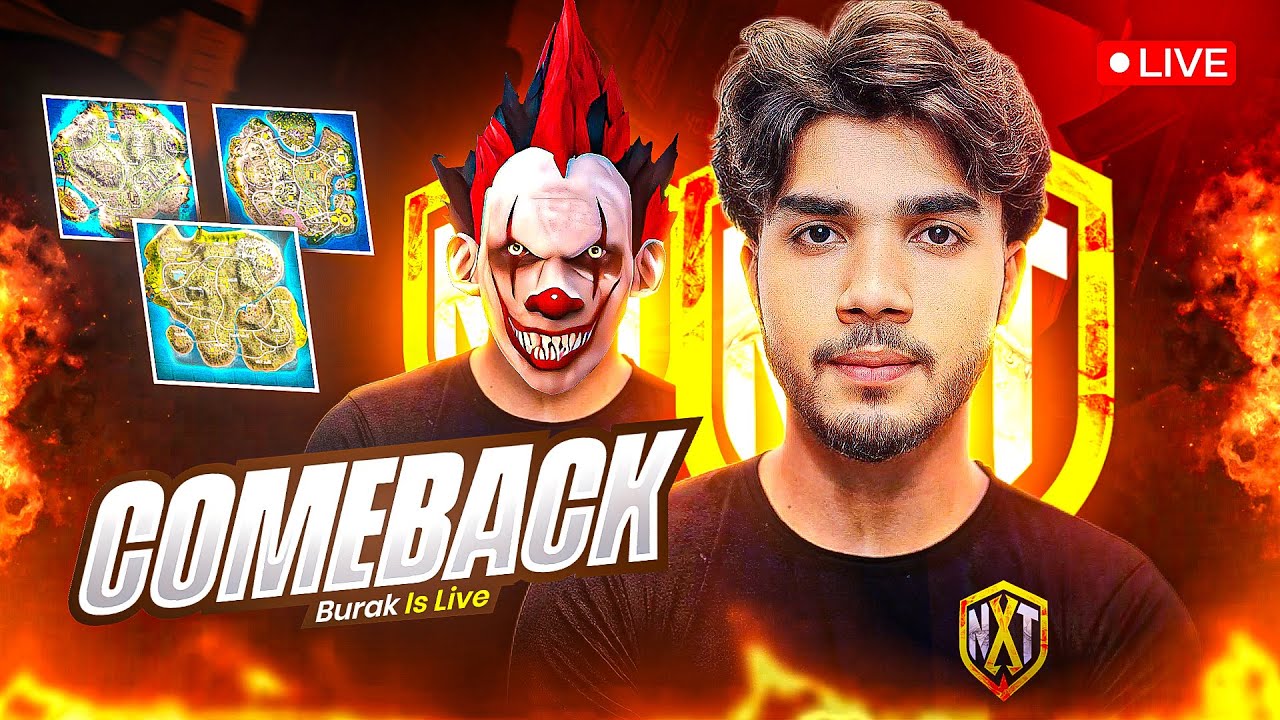 Free Fire is BACK 🚀 4V4 With India Best Squad 💀⚔ + Paid Scrims 🏆 Burak is Live - free fire live #nxt