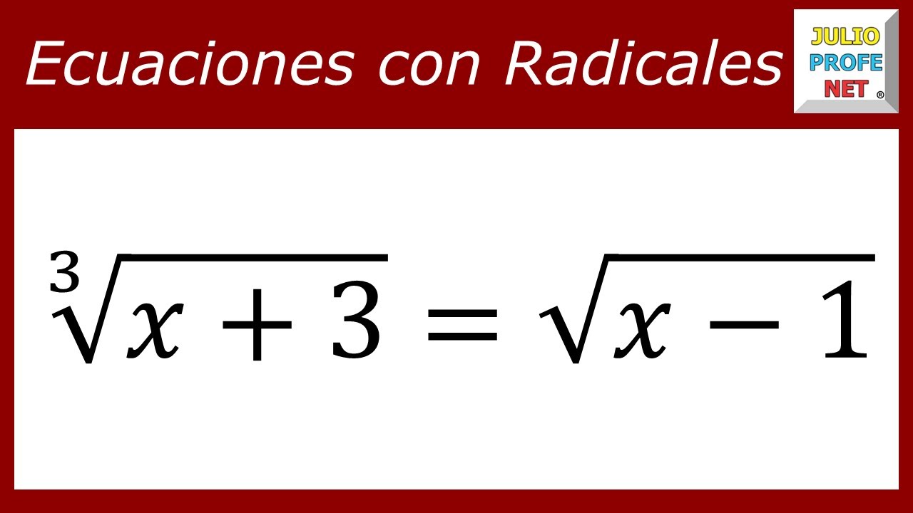 Ecuaciones con radicales | Ej. 9 #julioprofe