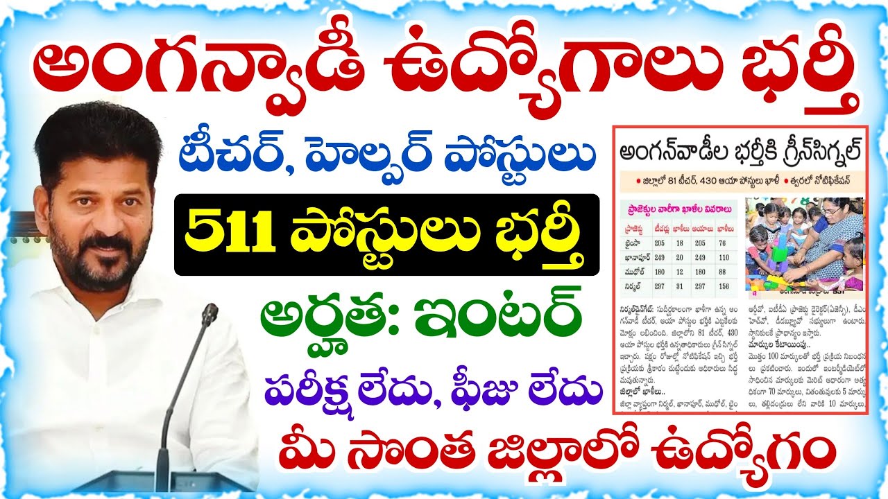 Green Signal for Anganwadi Job Recruitment | Telangana Anganwadi Jobs Recruitment Notification 2026