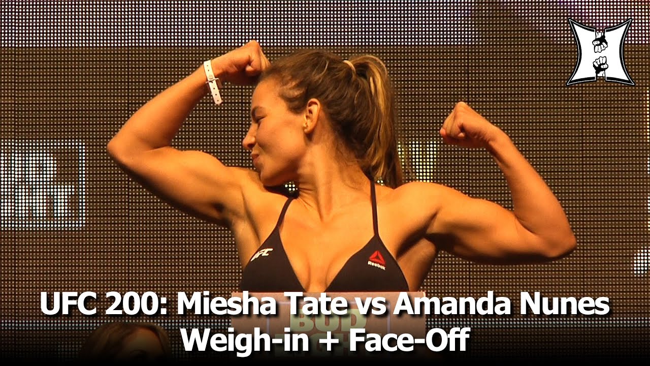 UFC 200: Bantamweight Champ Miesha Tate vs Amanda Nunes Weigh-in + Face-Off (HD)