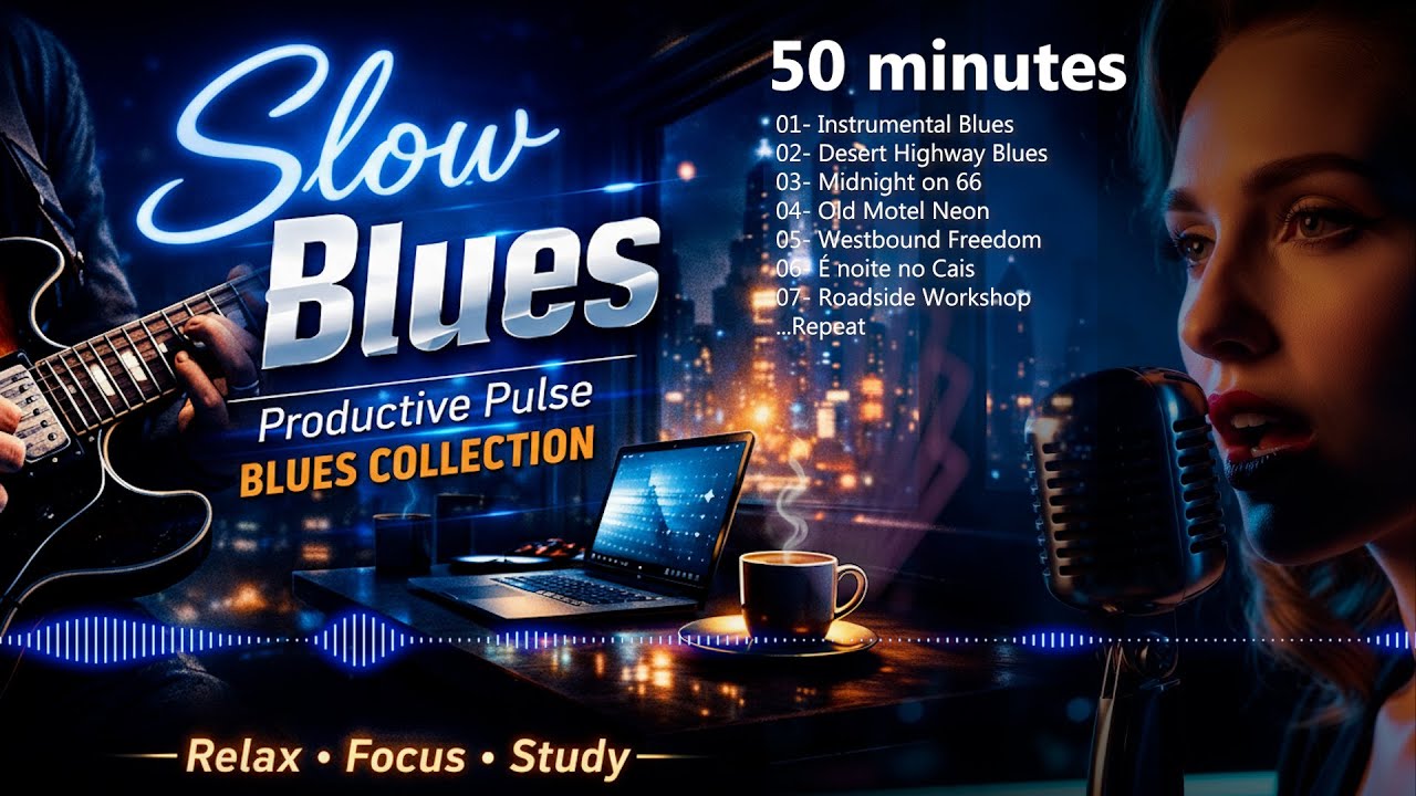 Whisk and Blues 🎵 50 Min Slow Blues for Deep Focus & Concentration | Productive Pulse