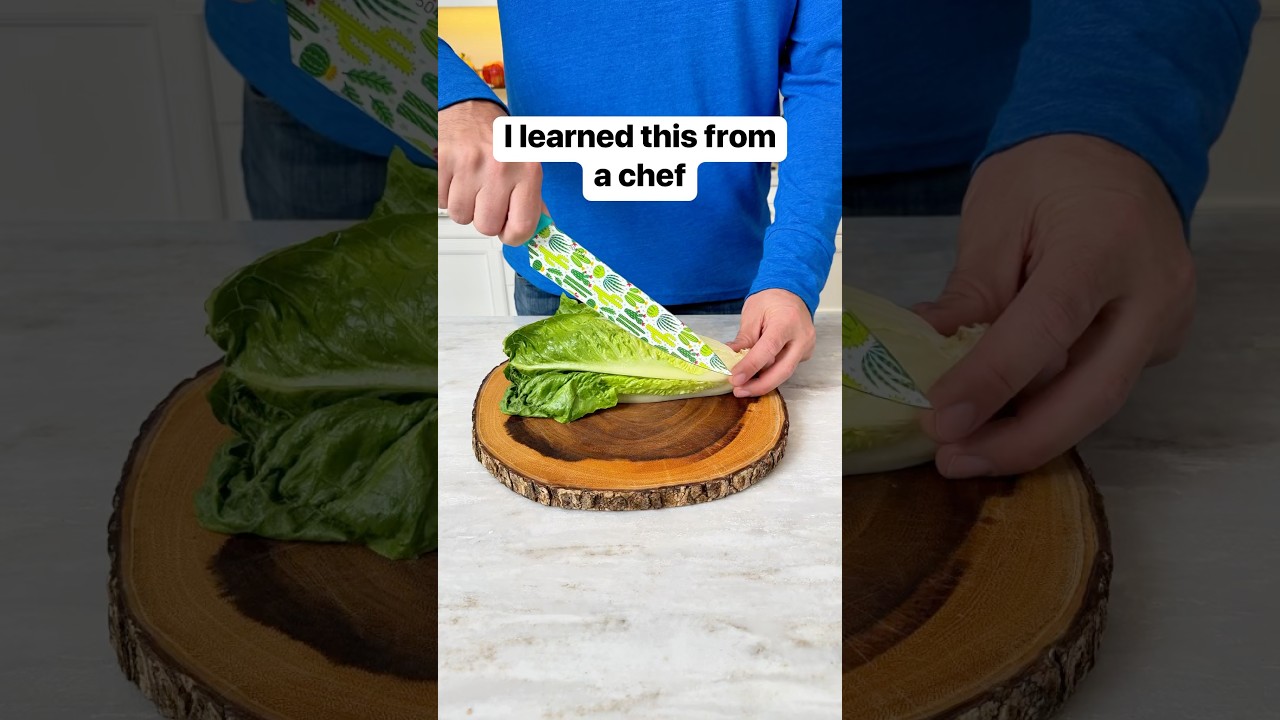 Best way to chop romaine lettuce #chef #lettuce #chopping #salad