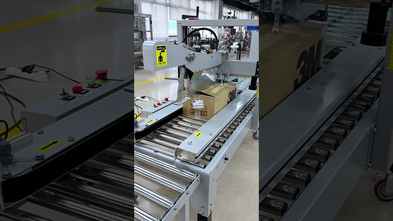 Case sealing and palletizing machines #palletizing #palletizingrobot #carton #cartonsealingmachine