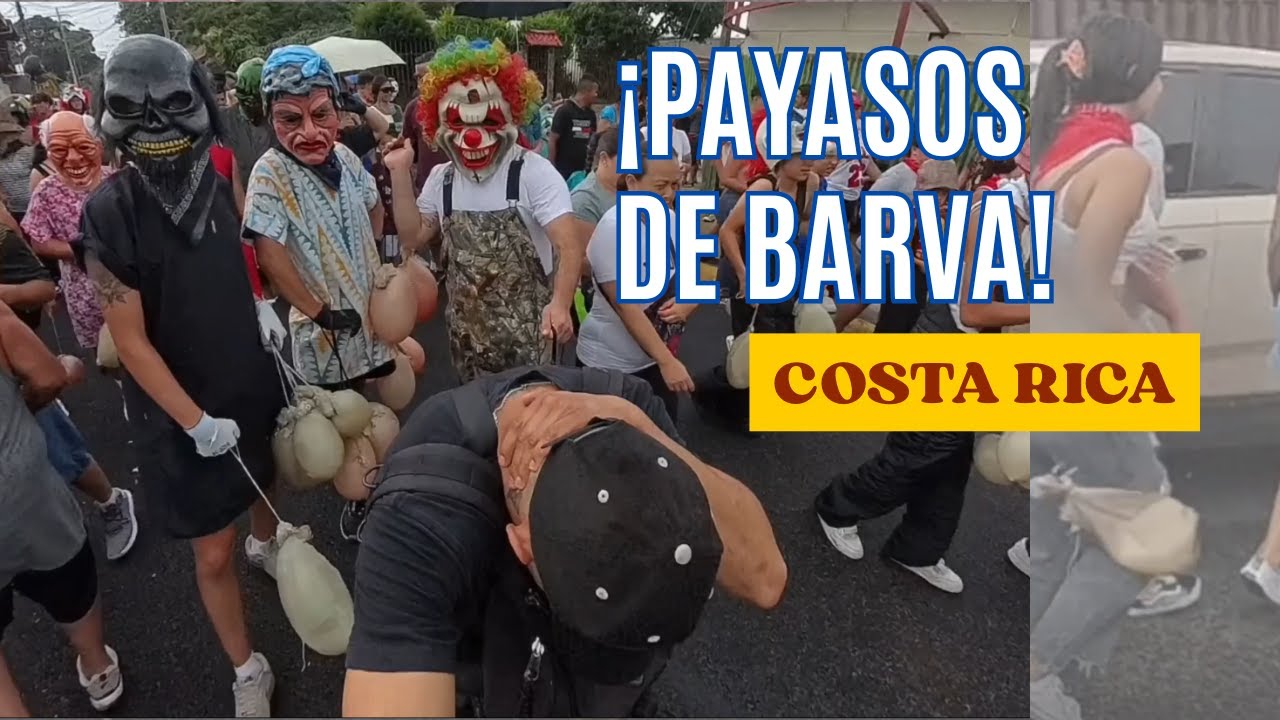 PAYASOS DE BARVA🤡👹 (TRADICIÓN CON VEJIGAS DE CERDOS Y RES🥵🥴 en Costa Rica)