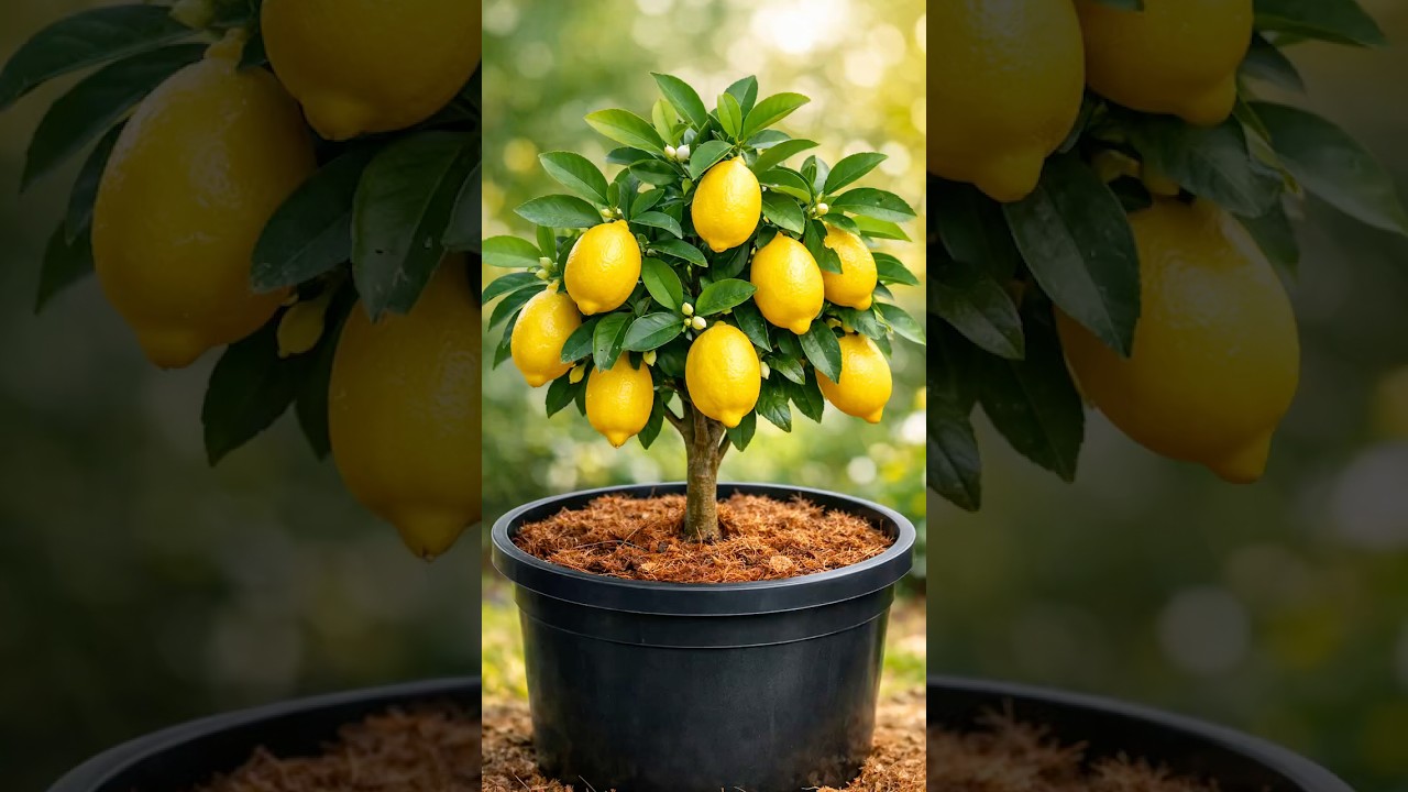 Small Lemon Plant = So Many BIG Lemons? 🍋😱 #LemonTree #ContainerGardening #GardeningTips #shorts