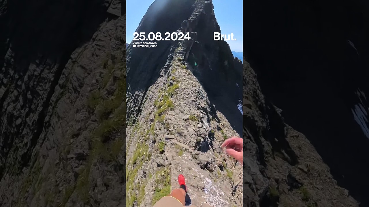Cam&eacute;ra embarqu&eacute;e sur les cr&ecirc;tes des Aravis (Alpes) avec Michel Lanne, champion d'ultra-trail
