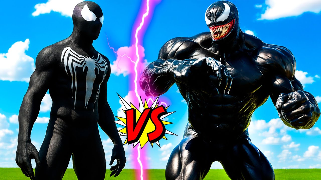 BLACK SPIDER-MAN vs VENOM - Epic GTA 5 Mods Battle (Symbiote Showdown)