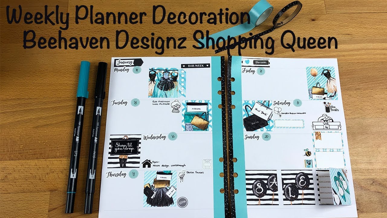 Weekly Planner Decoration - Beehaven Designz Shopping Queen