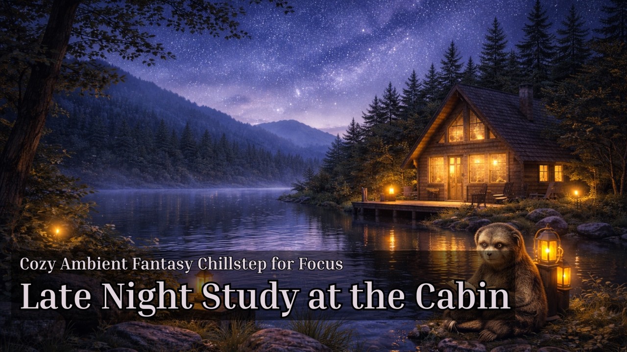 Late Night Study at the Cabin 🌙 | 1 Hour Cozy Ambient Chillstep for Focus