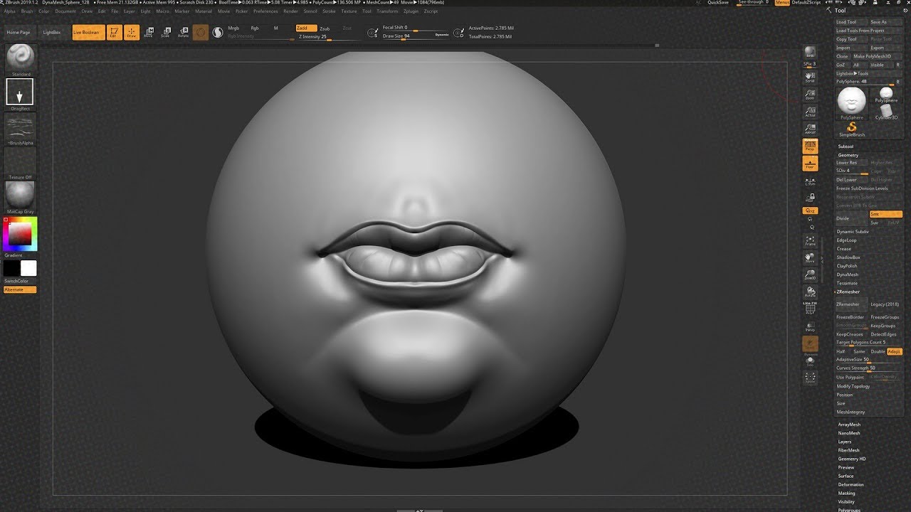 How I make mouth/lips in Zbrush