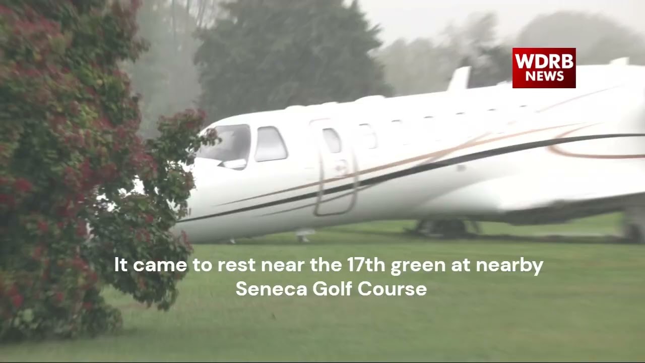 Plane stops on 17th green at Louisville golf course after running off runway