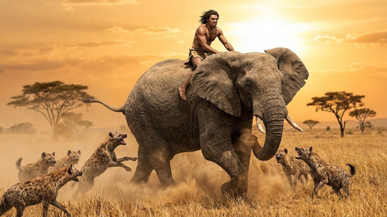 Life 3.2 Million Years Ago: Homo Habilis and Elephant vs Giant Hyenas | Brutal Survival Battle