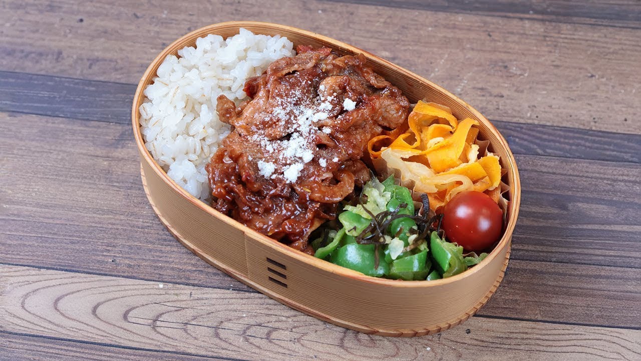 【10分弁当】ポークデミソース弁当〜包丁もまな板もいらない！(542)