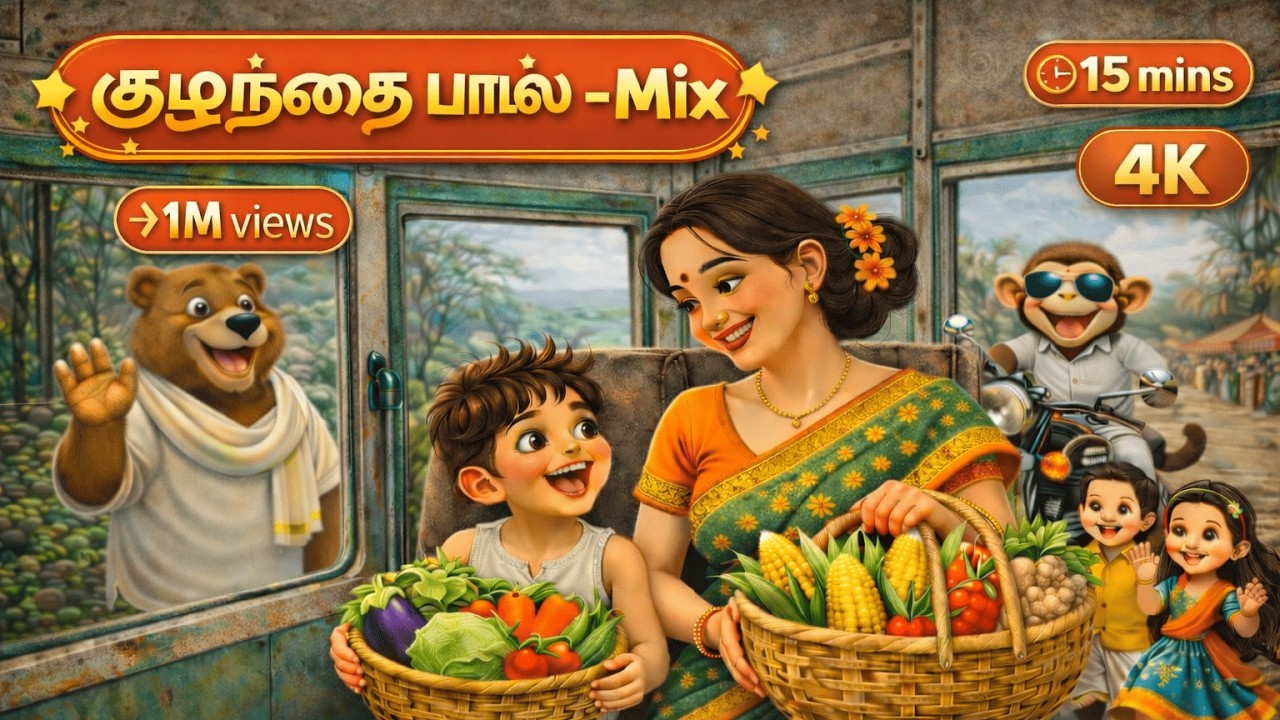 Mix-Tamil Kids குழந்தை பாடல் | kids song for 15mins | Peppy Peanut