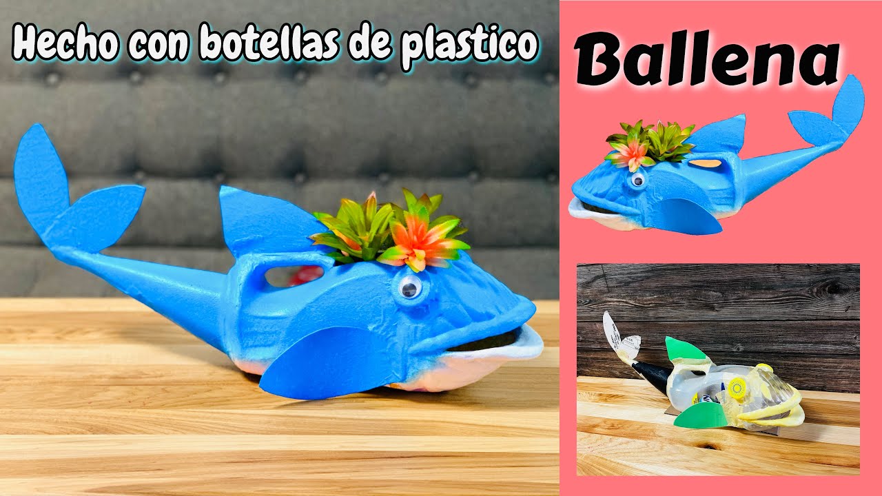 Cómo HACER UNA BALLENA con botellas de plástico || Manualidades con materiales reciclados