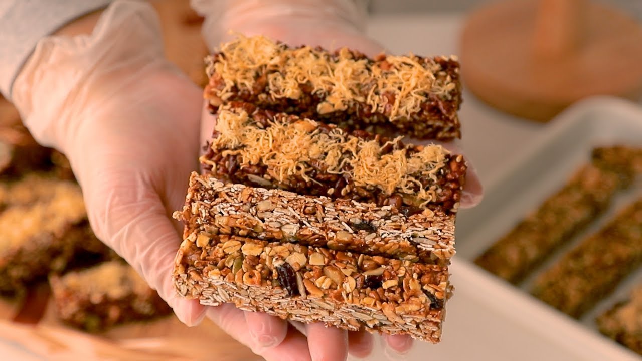 2 Loại Snack Healthy: Thanh Gạo Lứt Chà Bông & Thanh Ngũ Cốc Yến Mạch