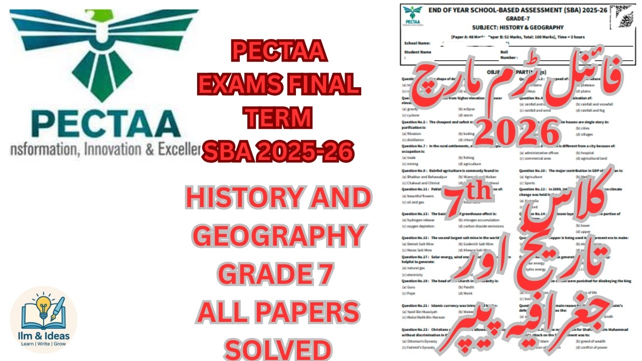 GRADE 7 HISTOY AND GEOGRAPHY PAPER PECTAA SBA END OF YEAR/ FINAL TERM 2025-26
