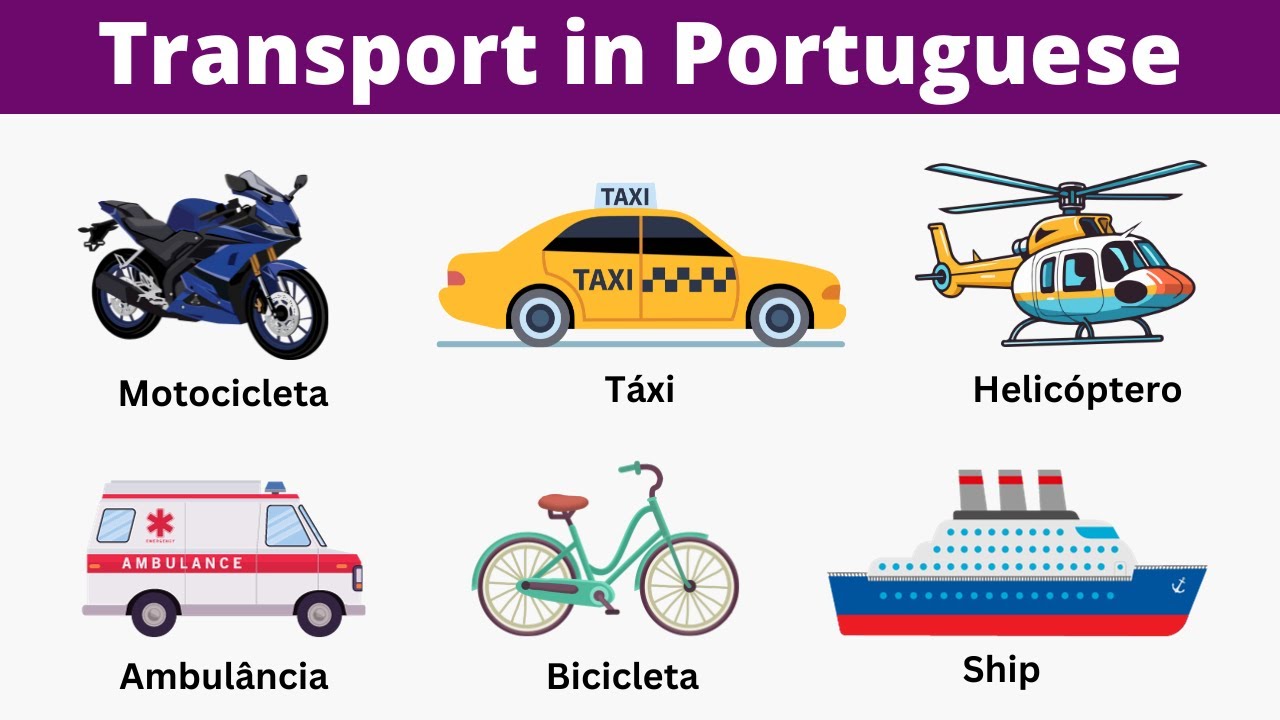 Transportation Vocabulary in Portuguese with Pictures!