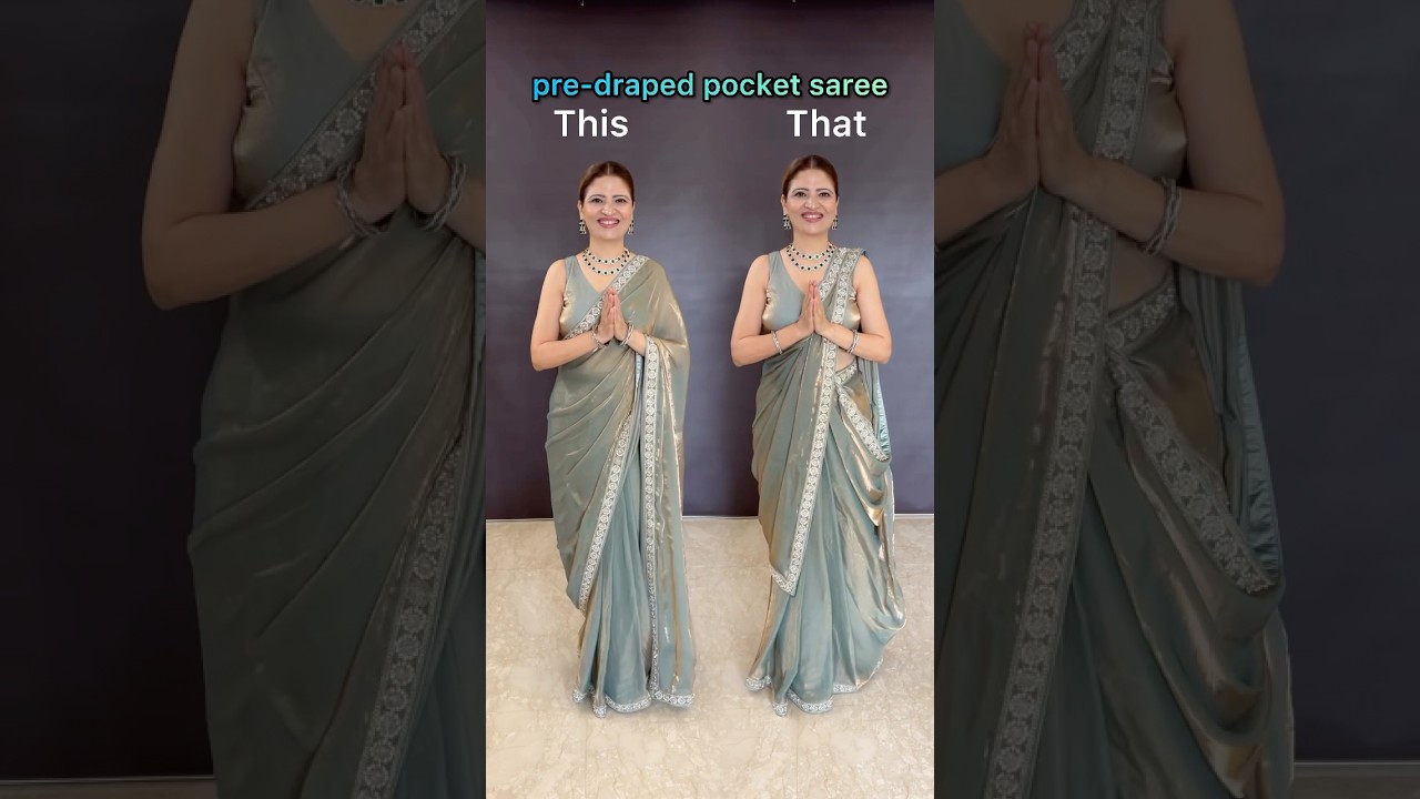 Pocket वाली ready to wear saree 💕#pocketsaree #readytowearsaree #saree