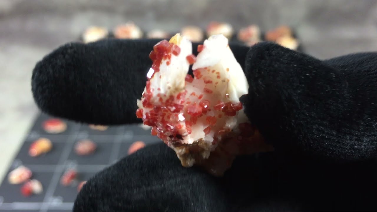 Vanadinite on Barite Clusters for sale at Healing Stones for You - Stones N1 thru O7