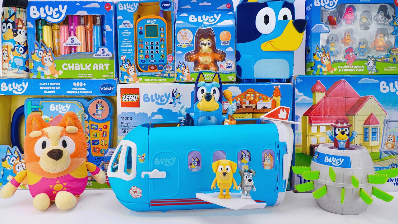 94 Minutes of Satisfying ASMR Unboxing | Adorable Bluey 3-in-1 Airplane Transforming & Bingo Plush