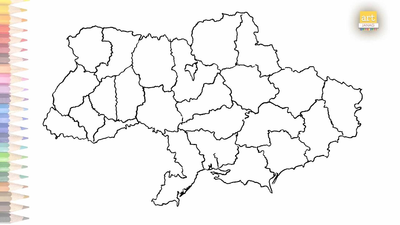 Map of Ukraine outline sketch easy | How to draw Ukraine map step by step | Map drawings | art janag