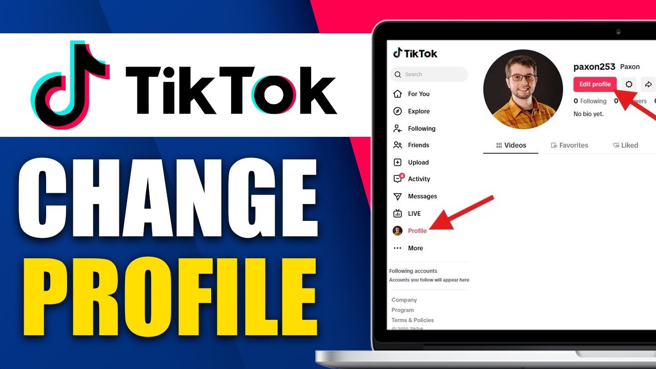 How To Change Profile Picture In TikTok On Laptop/PC