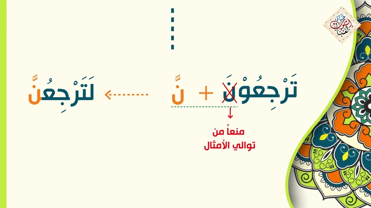 بناء الفعل المضارع 4 اثر دخول نون التوكيد على الافعال الخمسة