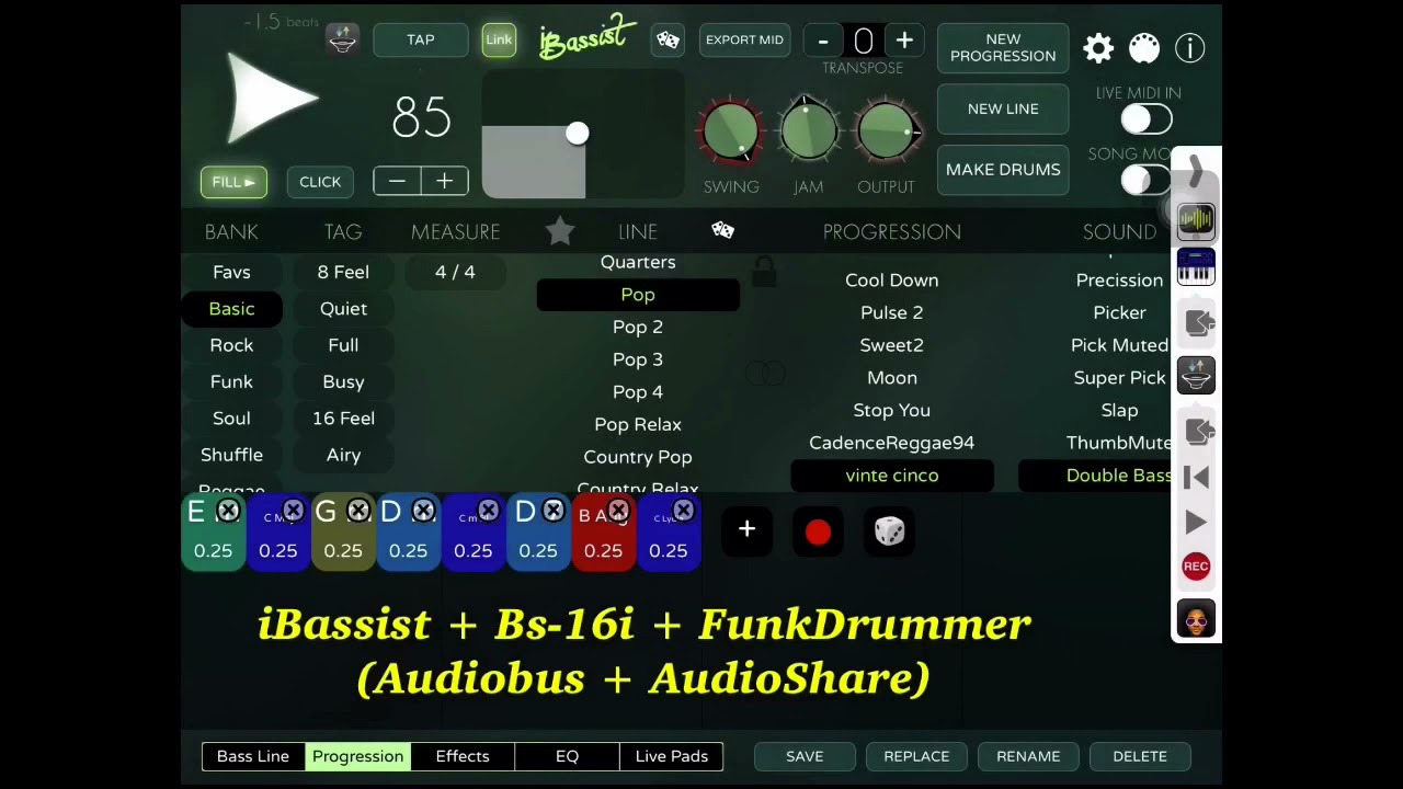 iBassist + FunkDrummer + BS-16I