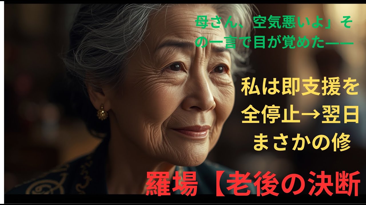 「母さん、空気悪いよ」その一言で目が覚めた――私は即支援を全停止→翌日まさかの修羅場【老後の決断】