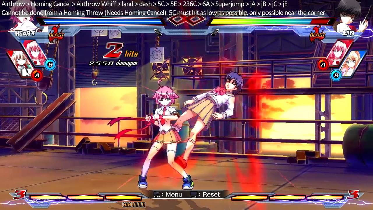 [Nitroplus Blasterz] Heart Basic Combos