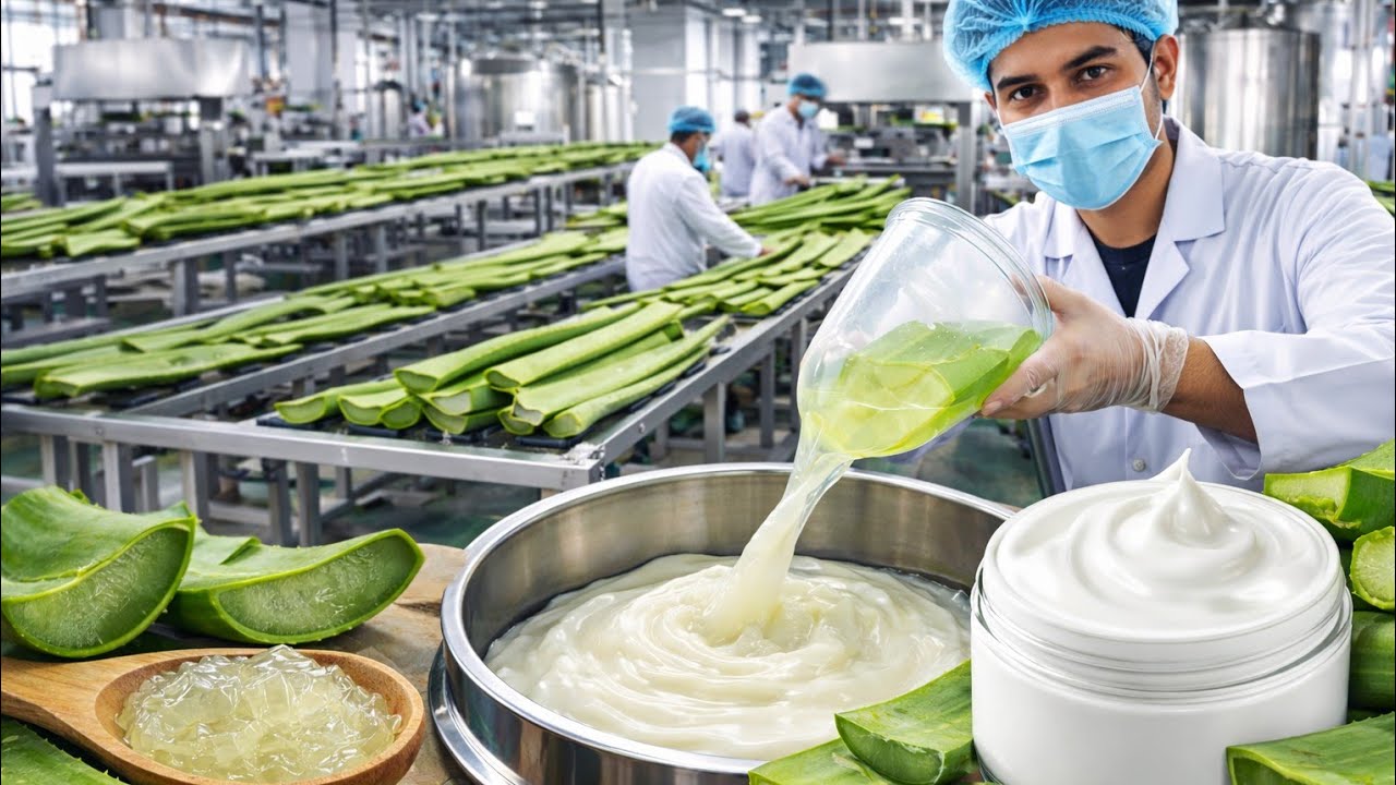 Real Factory Mein Aloe Vera Cream Kaise Banate Hain | Full Process