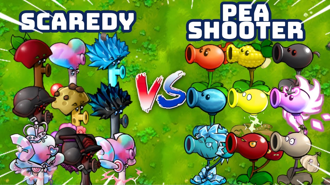 PvZ 1 Fusion 3.3 Challenges!!! Team Scaredy vs Team Peashooter | Who Will Win???
