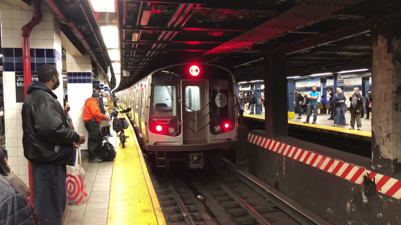 NYCT IND R179 C wrong rails out of Jay St