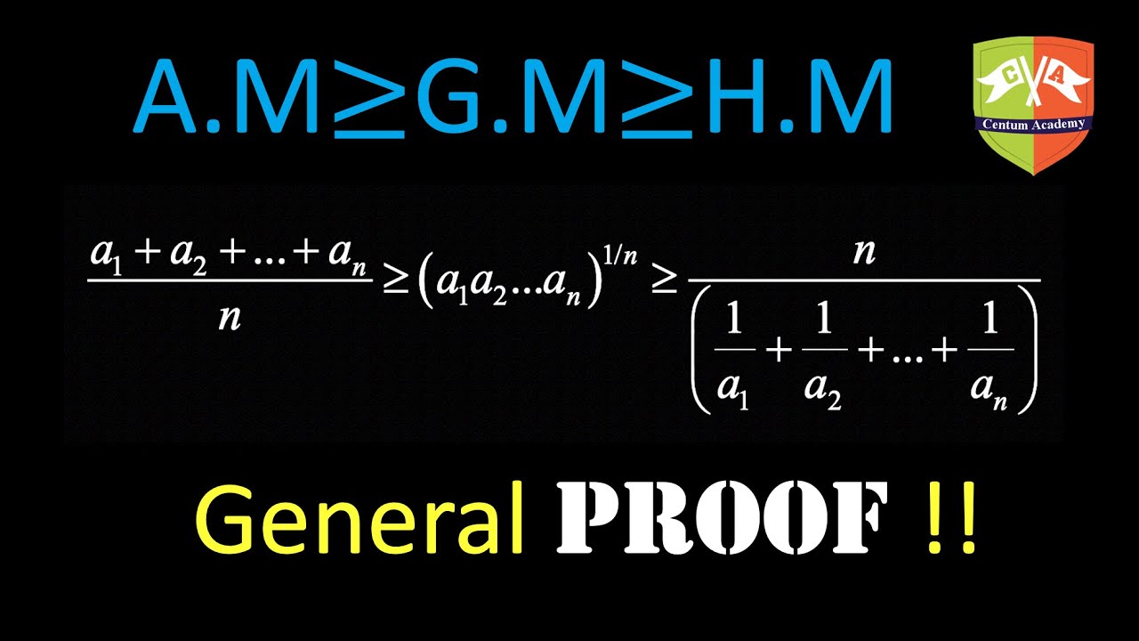 AM GM HM Inequality proof for ANY NUMBER of real numbers !!! using JENSEN's INEQUALITY