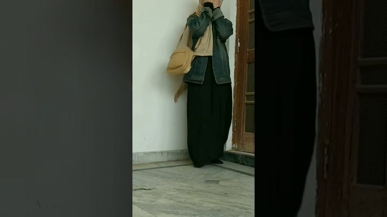 winter niqab looks / black Abaya different style / denim on Abaya look #hijabi #shortsbeta #girl