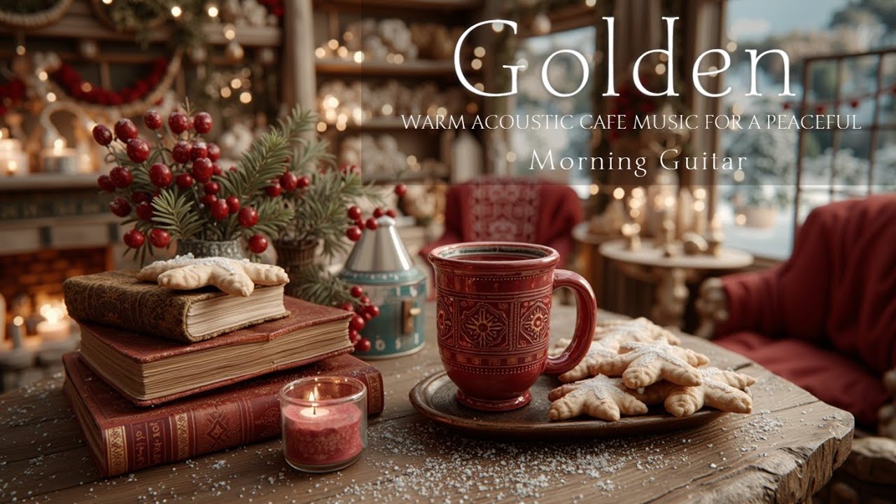 Cafe Guitar Music  -  Golden Hour Relaxing Acoustic Instrumental for Snowy Mornings