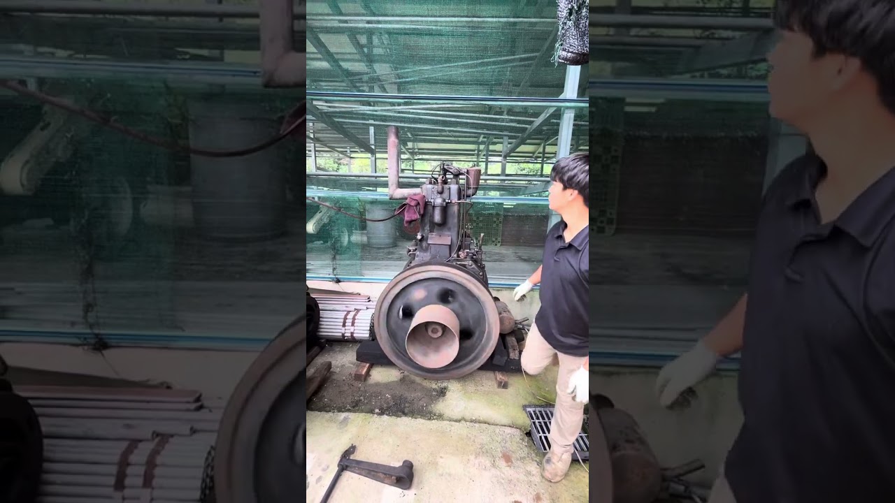 48년된 조양발동기 시동걸기