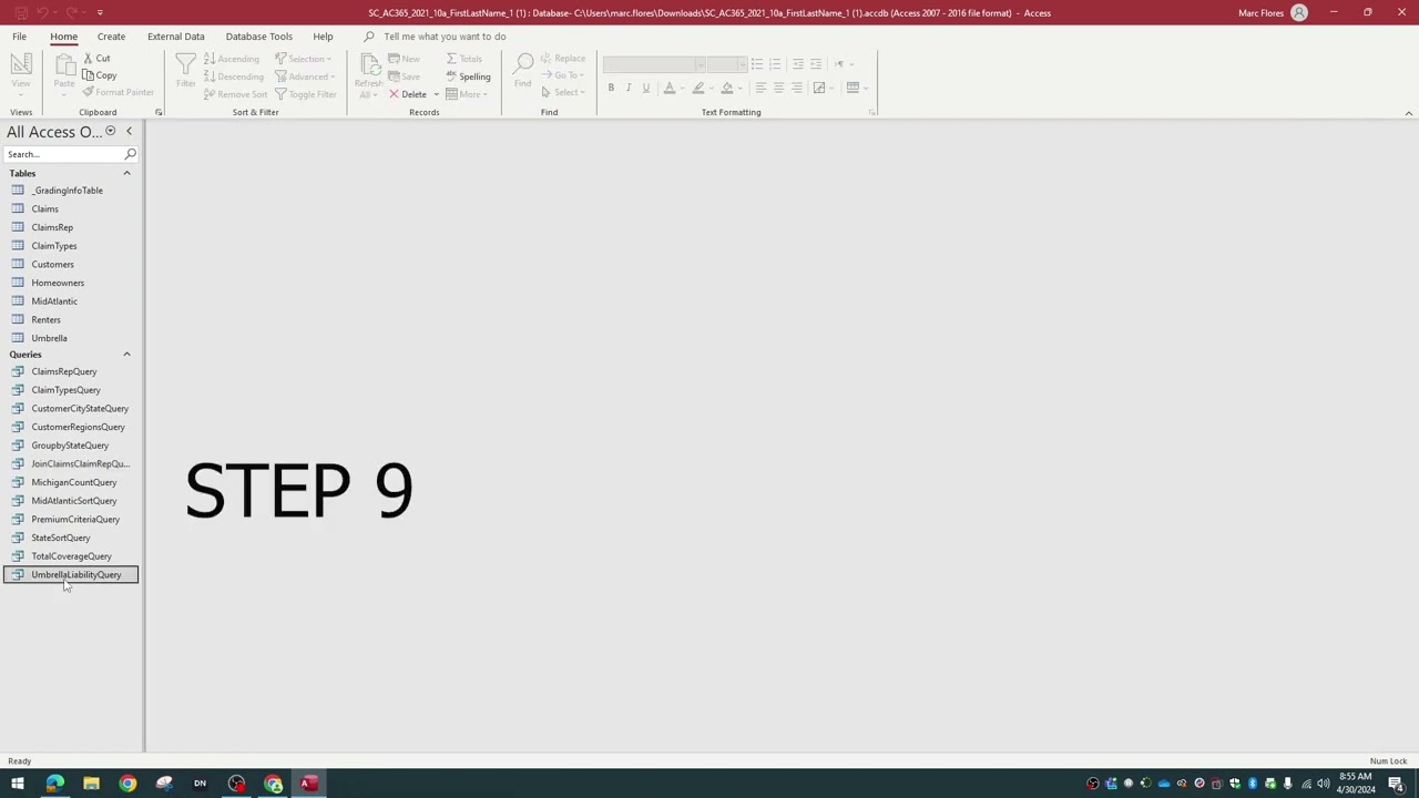 Access Module 10 Project 1a (Personal Insurance, Inc.)