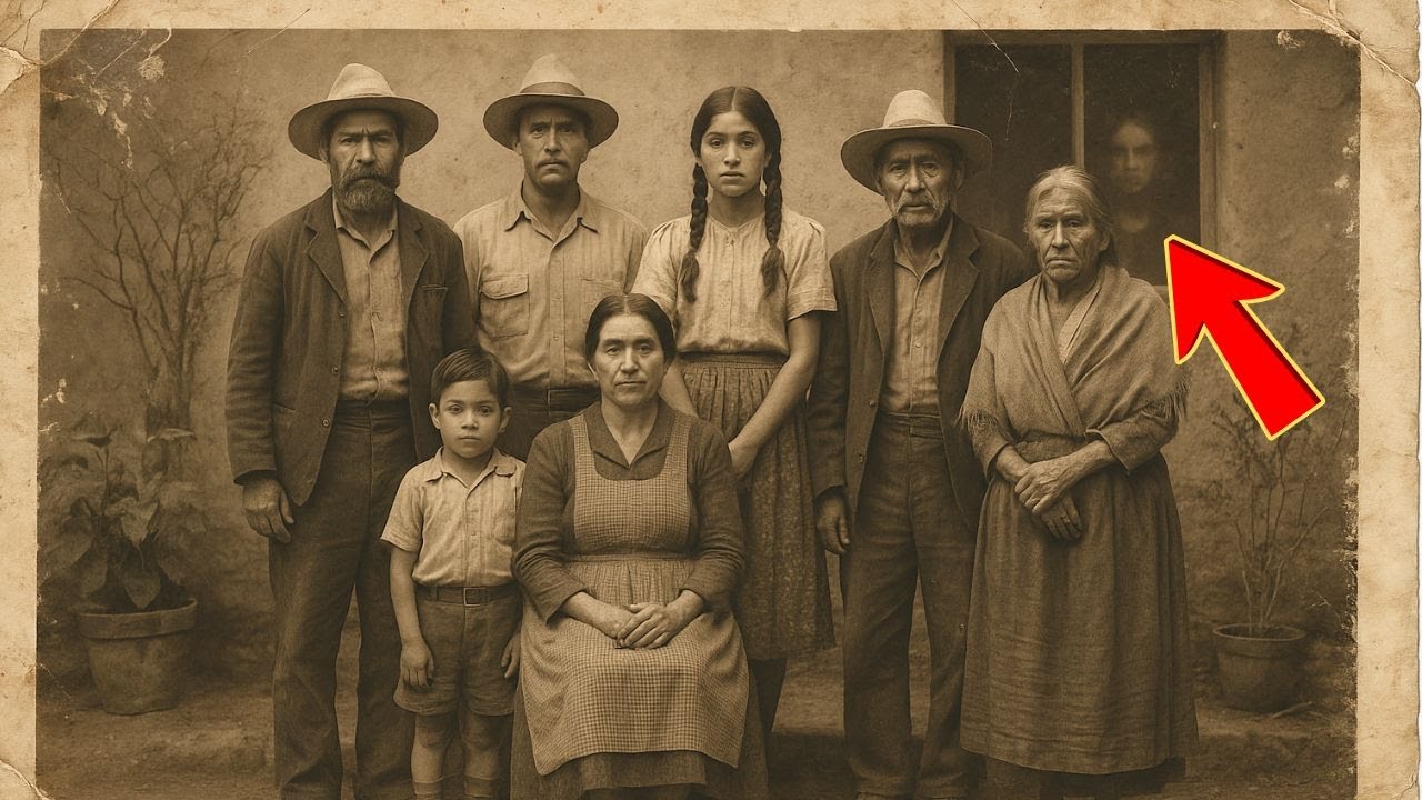 Familia restaura una foto antigua — el reflejo en la ventana al fondo deja a todos con la piel de..