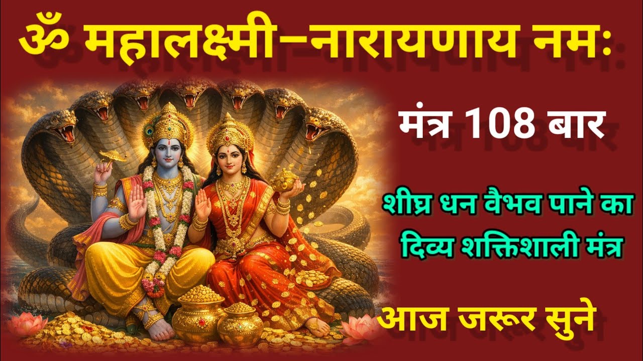 💰विष्णु लक्ष्मी मंत्र 108 time | Narayan Mantra 108 time | लक्ष्मी नारायण मंत्र 108 बार 🌸