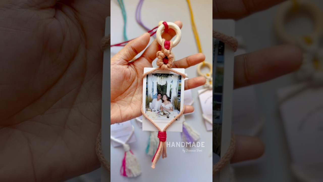 Macrame Polaroid Hanging Charm | Mini Photo Hanger