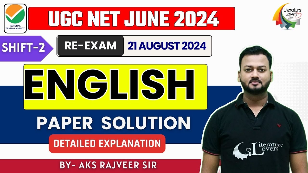 UGC NET June 2024 Re-exam English Paper Solution || Literature Lovers || AKS Rajveer Sir