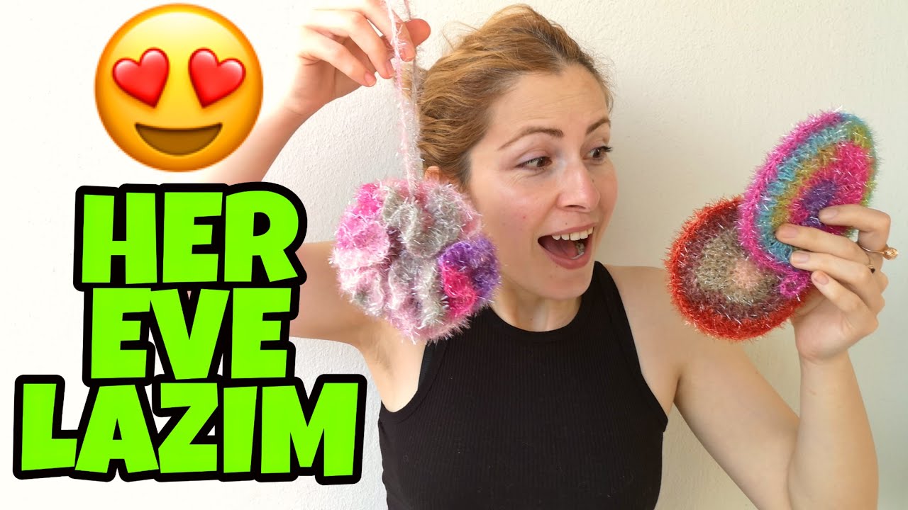 HER EVE LAZIM | BU FİKİR MUHTEŞEM | DOĞA DOSTU BULAŞIK SÜNGERİ VE LİF YAPIMI | Kendin Yap