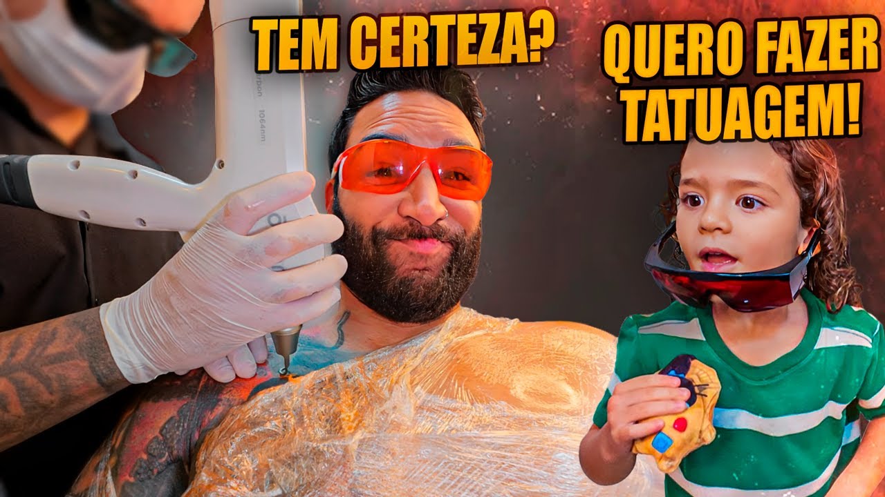LEVEI O NOAH NA MINHA REMOÇÃO DE TATUAGEM PRA ELE VER COMO DÓI PRA TIRAR!