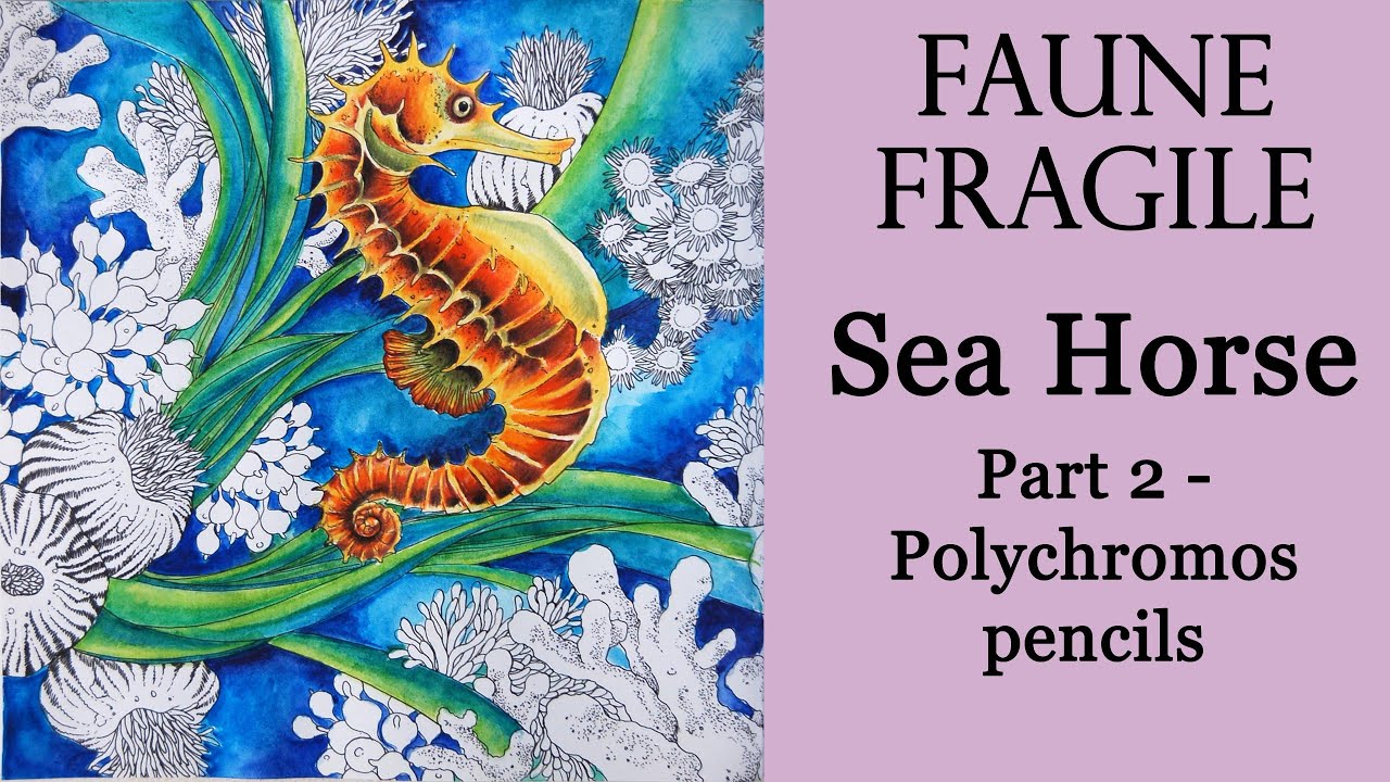 Sea Horse. Part 2 #Coloring in 'Faune fragile' by P.Brun with Polychromos #adultcoloring